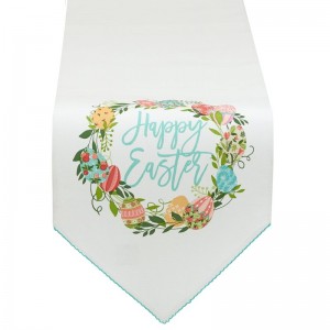 The Holiday Aisle Easter Wreath Embellished Table Runner THLY3511